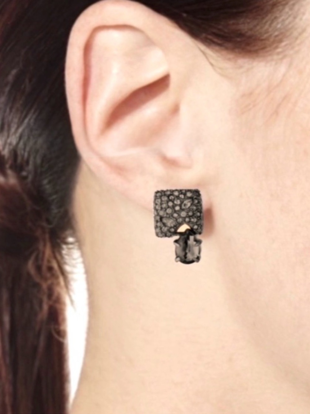ALEXIS BITTAR Mismatched Geo Stud
Earrings Gunmetal MY28 JN04
